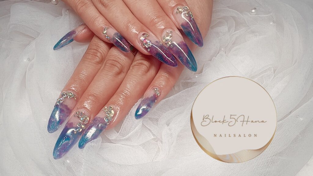 Nail No.4139【夏カラーマーブルネイル】