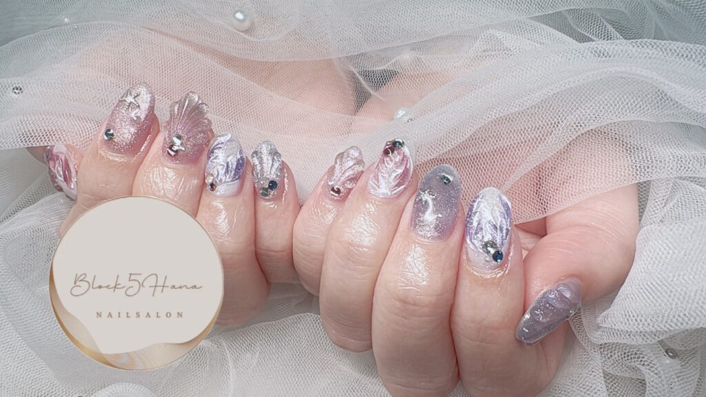 Nail No.4145【宝石のようなマーメイドネイル】