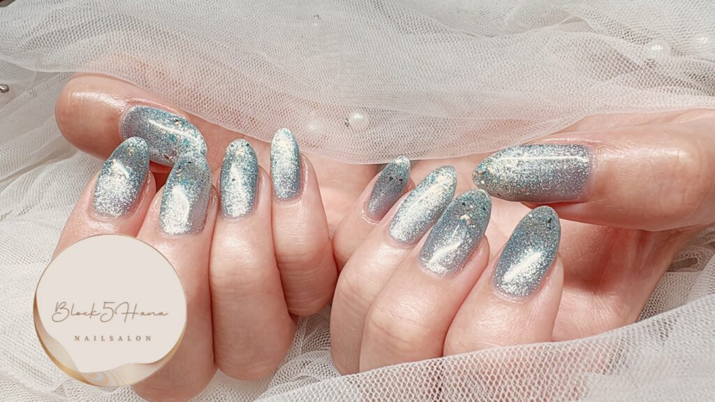 Nail No.4155【透け感ブルーのマグネット】