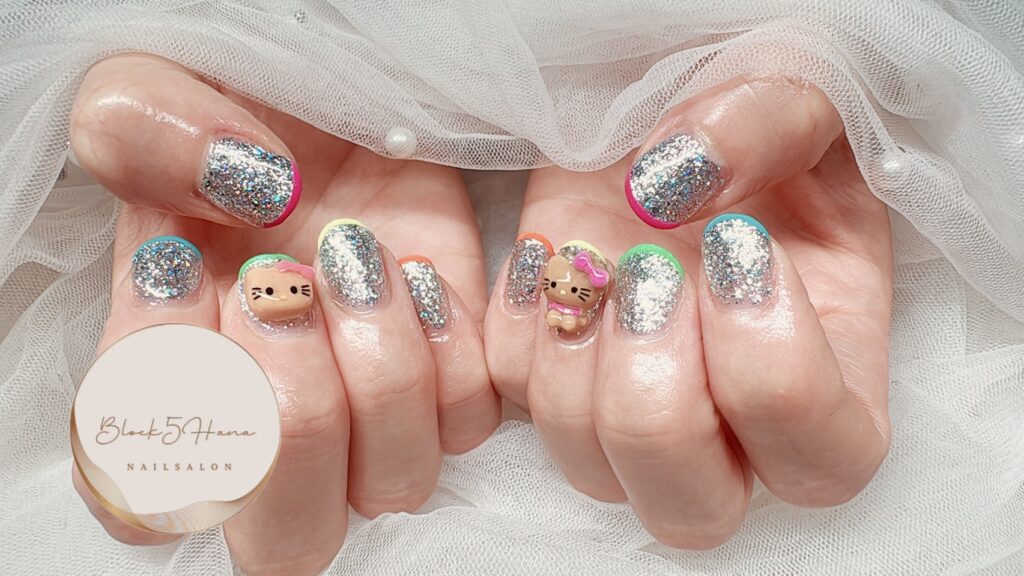 Nail No.4168【ぎっしりラメの華やかフレンチ】