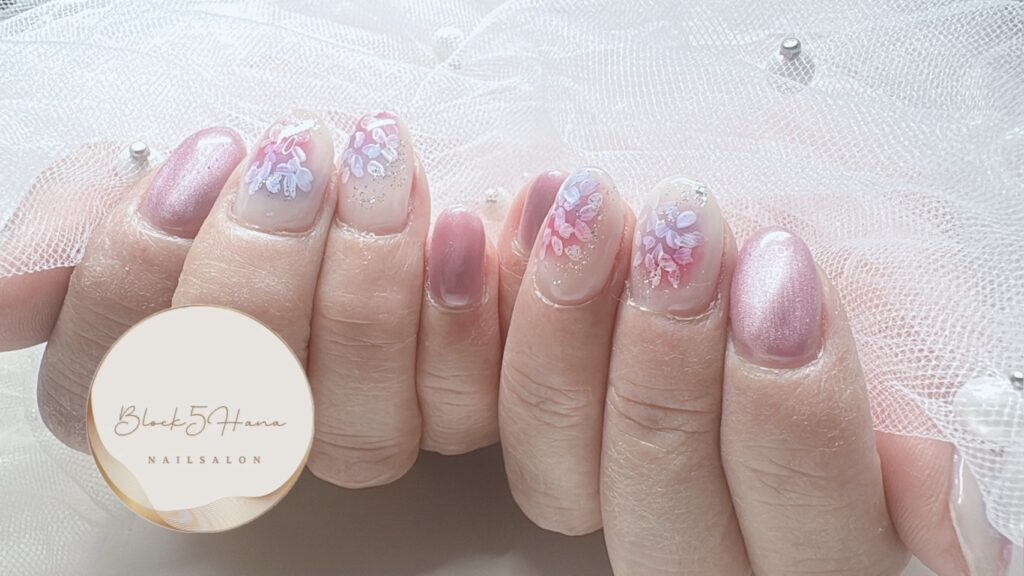 Nail No.4193【紫陽花×チーク】