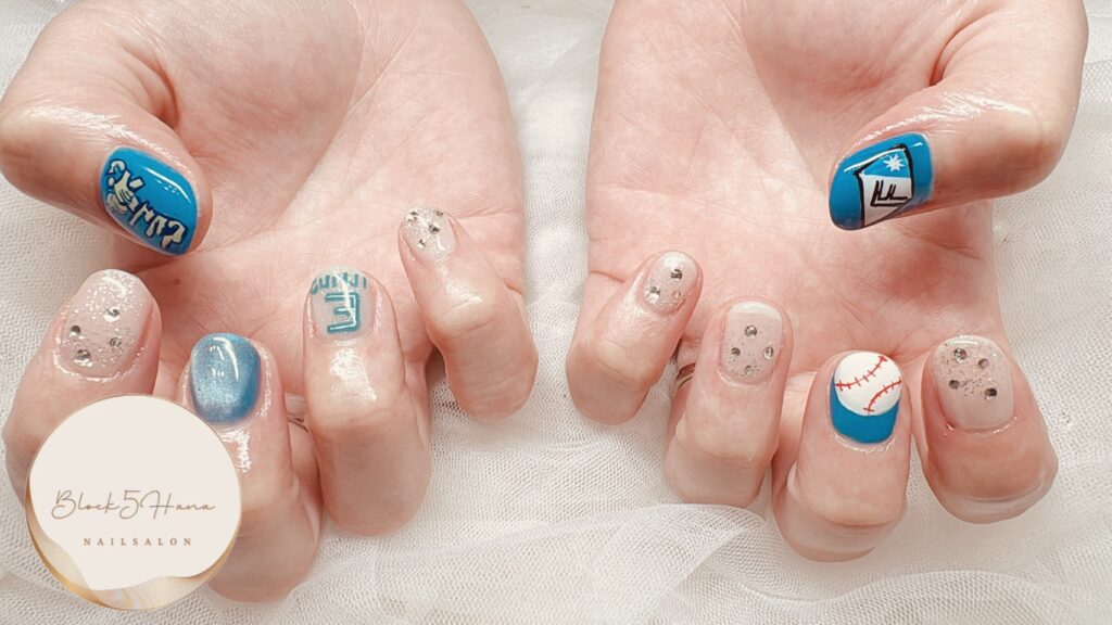 Nail No.4200【スポーツ観戦に合わせて◎ ファイターズネイル】