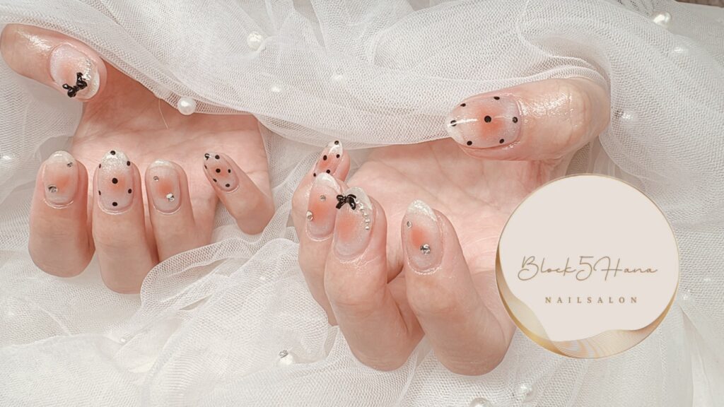 Nail No.4216【オレンジチークのマグネットネイル】