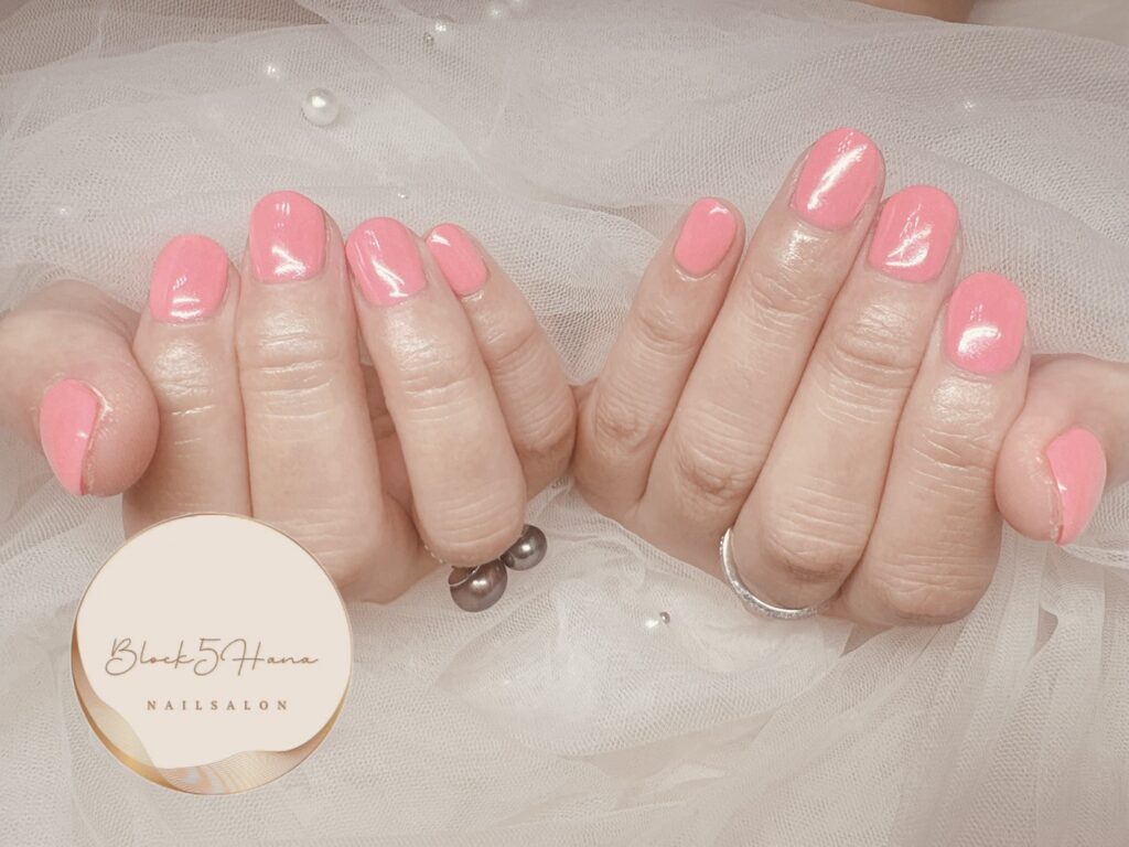 Nail No.4239【爽やかピンクのシンプルネイル】