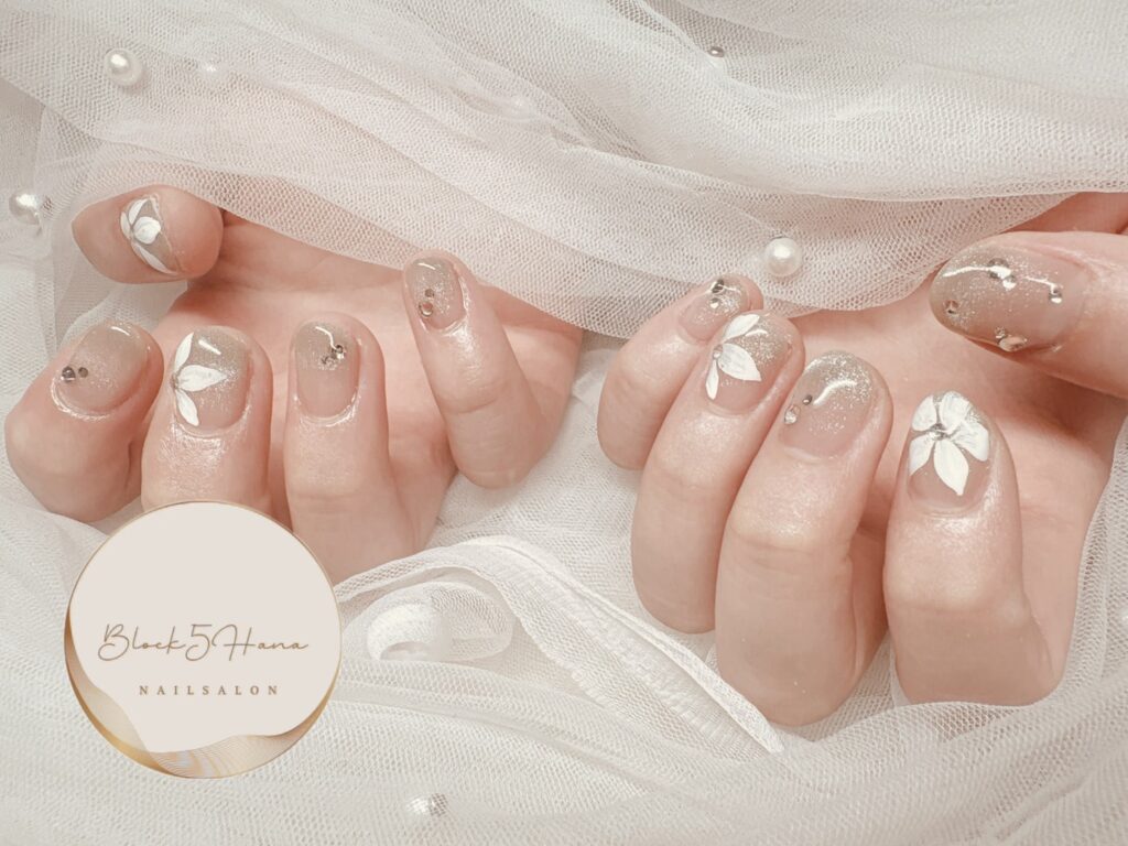 Nail No.4258【スキニーカラー×お花】