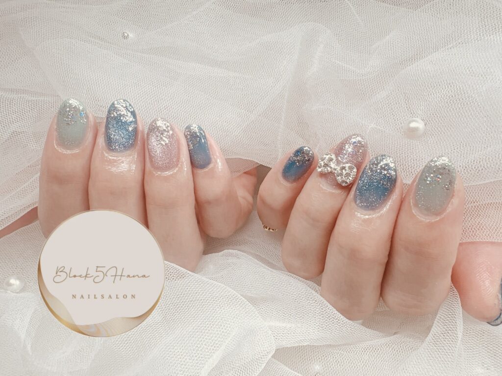 Nail No.4262【キラキララメのマグネットネイル】
