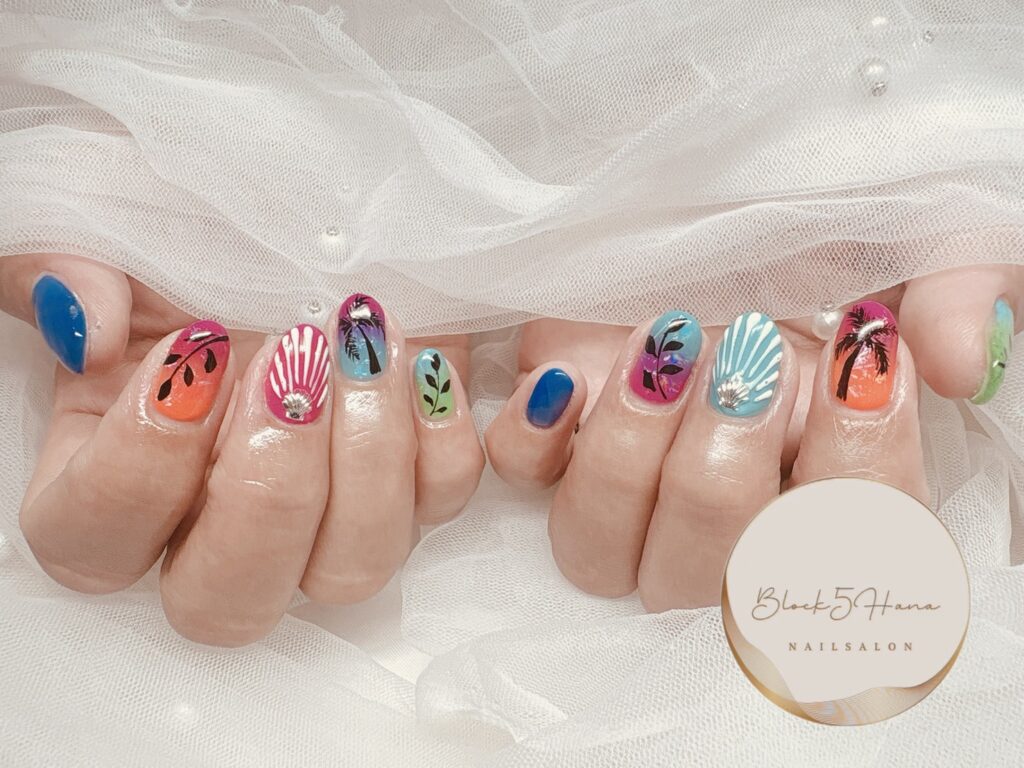 Nail No.4267【トロピカルなマーメイドネイル】