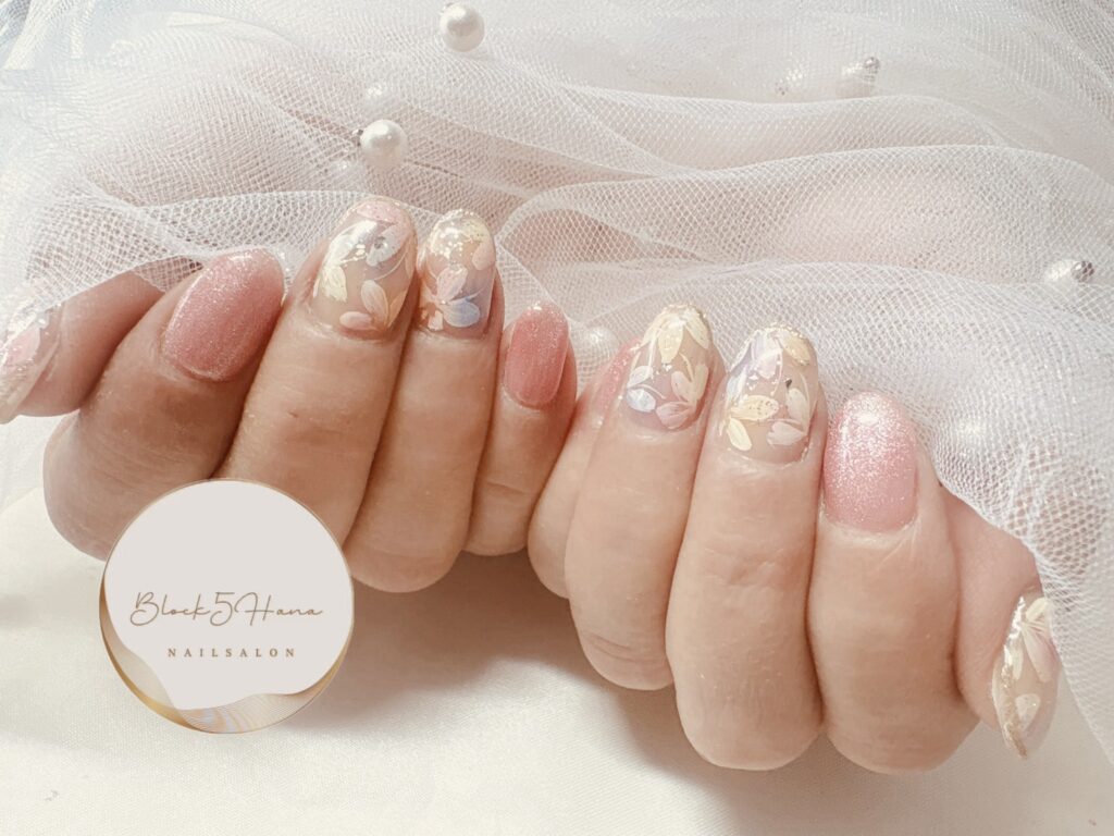 Nail No.4281【ほんのりパステルなお花ネイル】