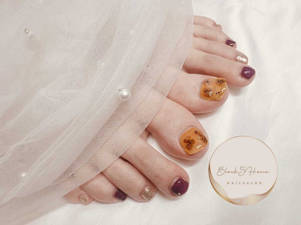 Nail No.4297【スイートポテトなネイル】