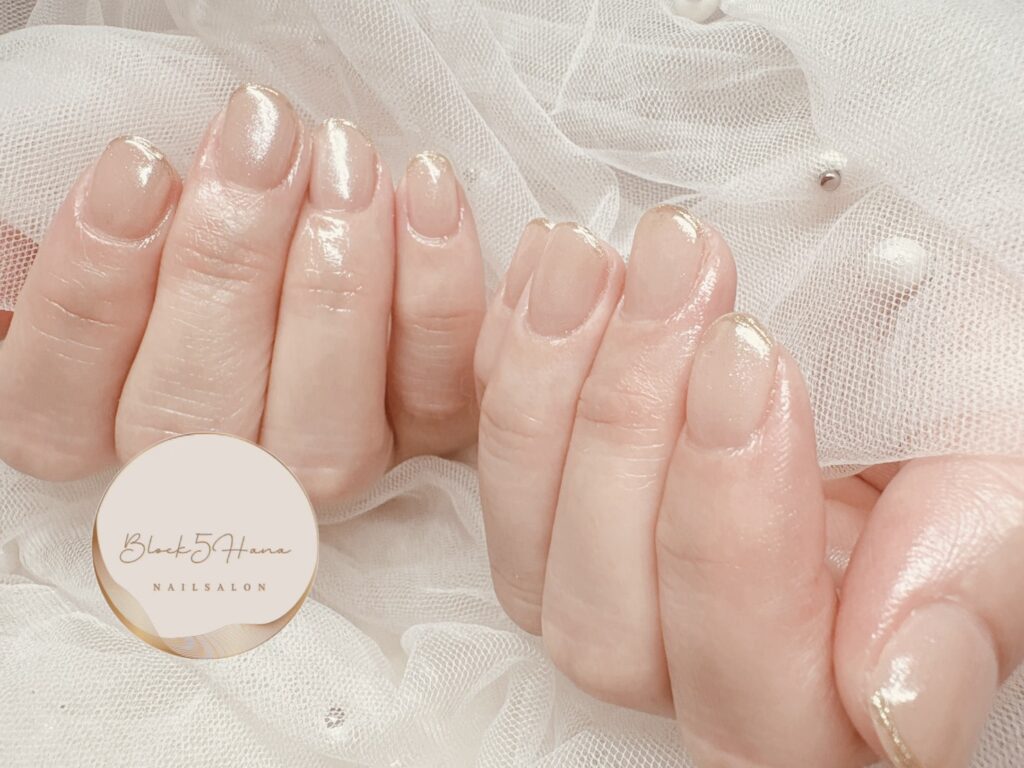 Nail No.4301【つやつやのミラーフレンチ】