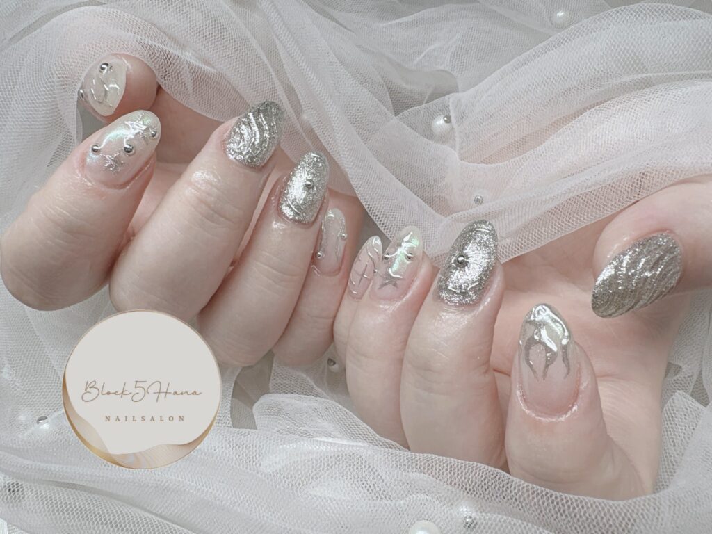 Nail No.4303【シルバーネイル】