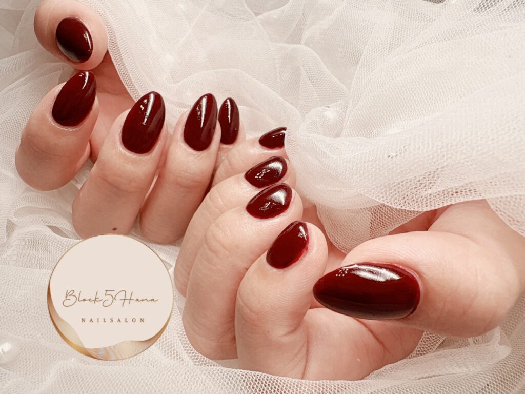 Nail No.4343【シンプルなボルドーワンカラー】