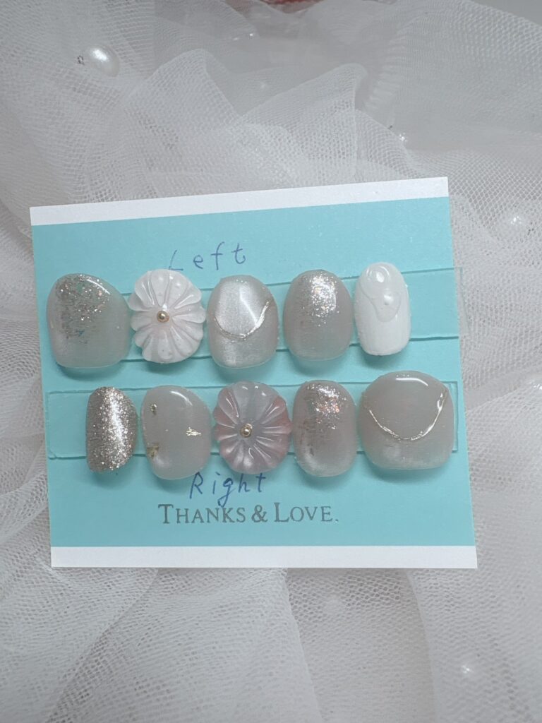 Nail No.4365【上品フラワーデザインのオーダーチップ】