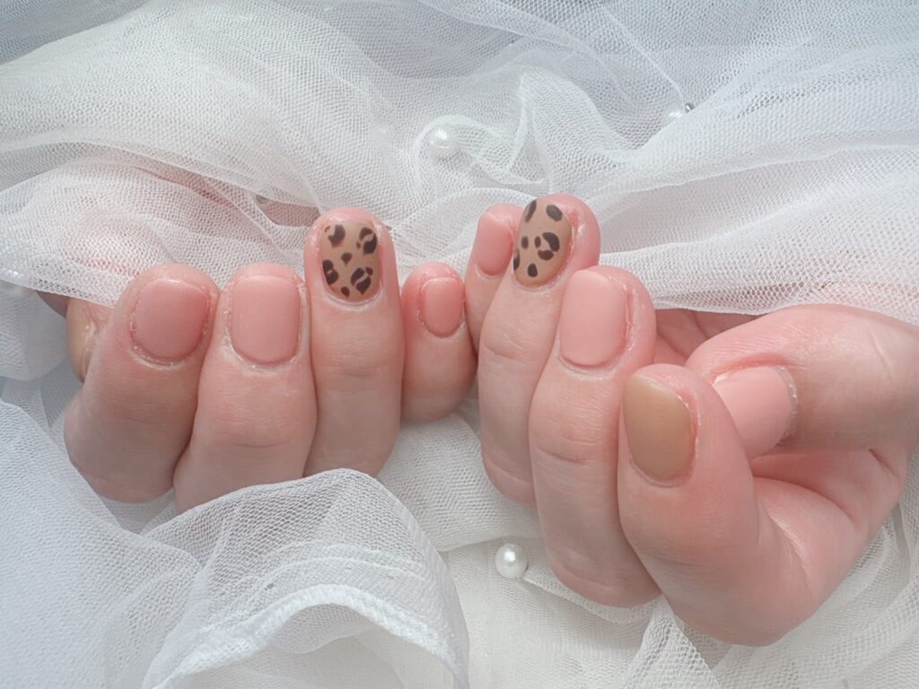 Nail No.4399【レオパード×マットの大人カジュアルネイル】