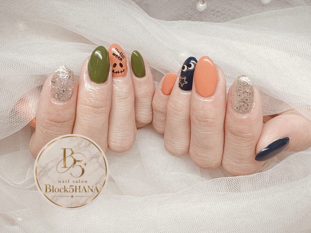 Nail No.4404【遊び心のあるハロウィンカラーネイル】