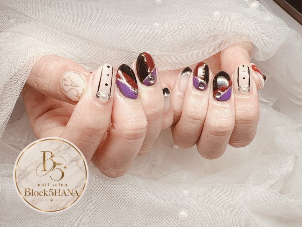 Nail No.4445【Snow Man推しカラーの個性派ライブネイル】